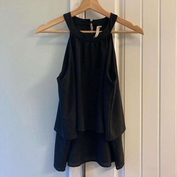 Paper Crane High Neck Sleeveless Blouse Size Small Black - Picture 2 of 3